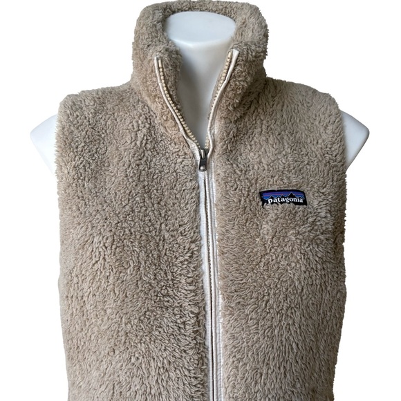 Patagonia Los Gatos Fuzzy Vest El Cap Khaki Sherpa Furry, Sz Lg - Picture 7 of 16